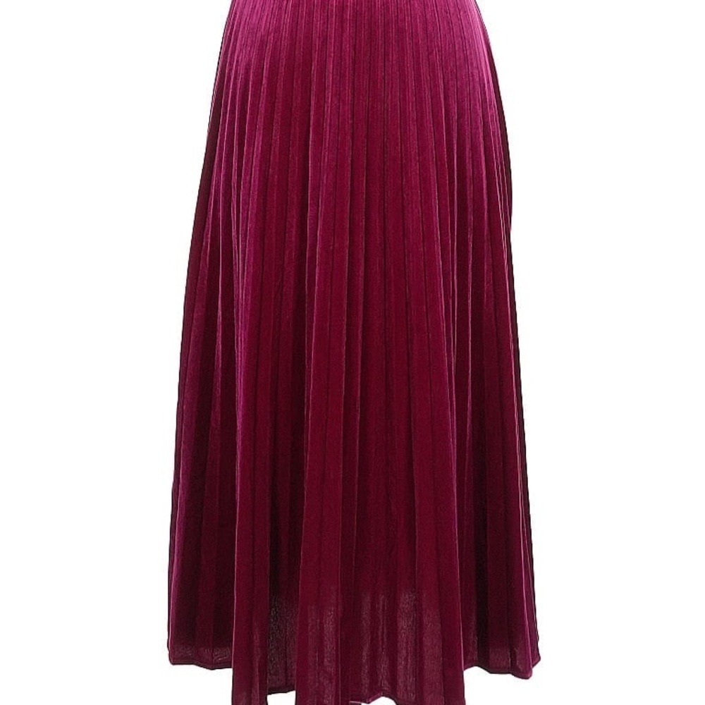 Maeve Burgundy Pleated Skirt from Anthropologie Sz LG